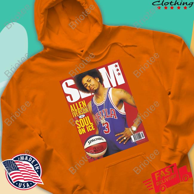 Official Slam Goods Merch Jason Kelce's Mitchell Ness Allen Iverson Slam Magazine Crewneck Sweatshirt Official Slam Goods Merch Jason Kelce's Mitchell Ness Allen Iverson Slam Magazine Crewneck Sweatshirt