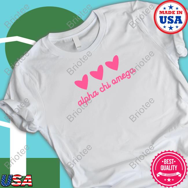 Official Alpha Chi Omega Merch Pink Hearts Shirts Briotee