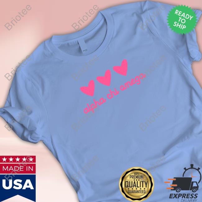 Official Alpha Chi Omega Merch Pink Hearts Shirts Briotee