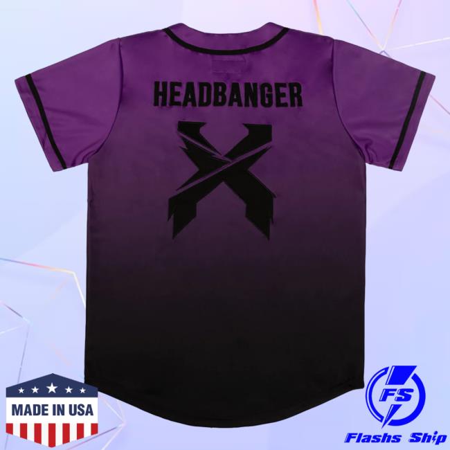 Official Excision Merch Headbanger Baseball Jersey Shirts Purple/Black  Gradient - Briotee