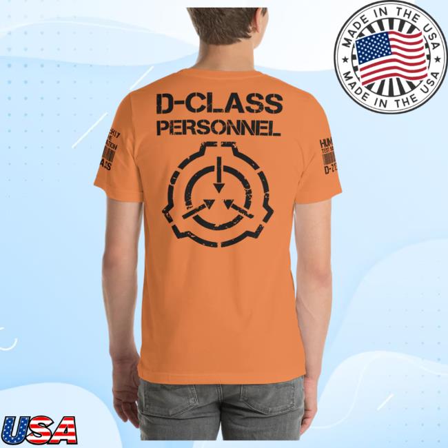 The SCP Store Merch D-Class Multi Sided Deluxe Unisex Tee Shirt The SCP Store Merch D-Class Multi Sided Deluxe Unisex Tee Shirt
