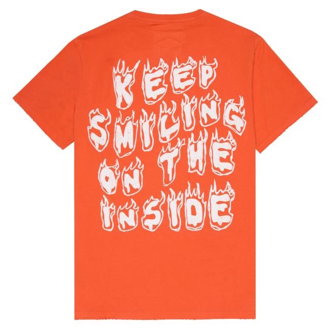 "Keep Smiling" Vintage Flame Orange Shirts