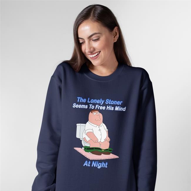 The Lonely Stoner Seems To Free His Mind At Night Shirt White