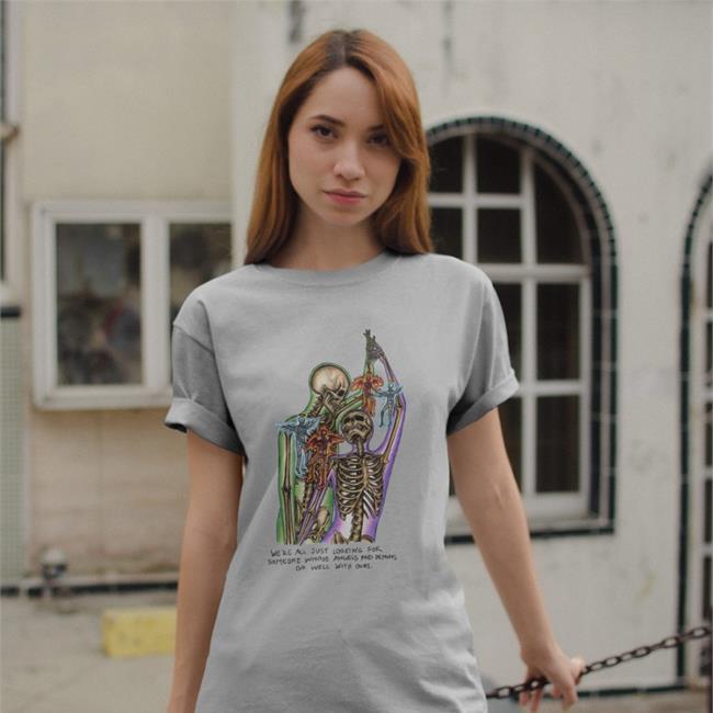 Spiritual Skulls Merch Marcos Alvarado Perfect Match We're All Just Looking For Someone Whose Angels And Demons Go Well With Ours Shirt