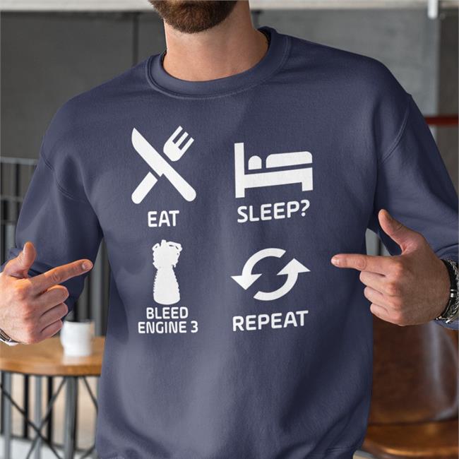 Eat Sleep Bleed Engine 3 Repeat Tee Shirt
