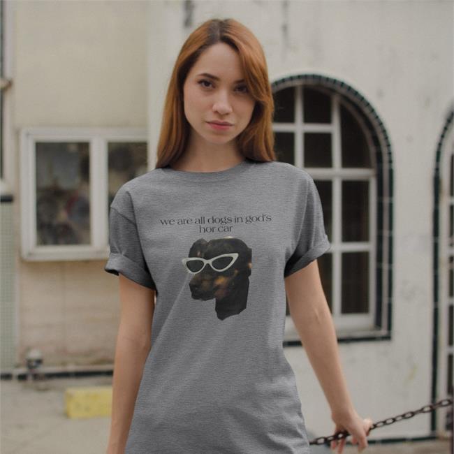 Shirts That Go Hard We Are All Dogs In God's Hot Car Hoodie