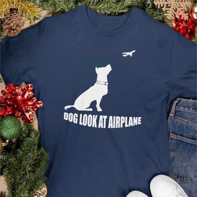 Dog Look At Airplane Tee Shirt Engrish