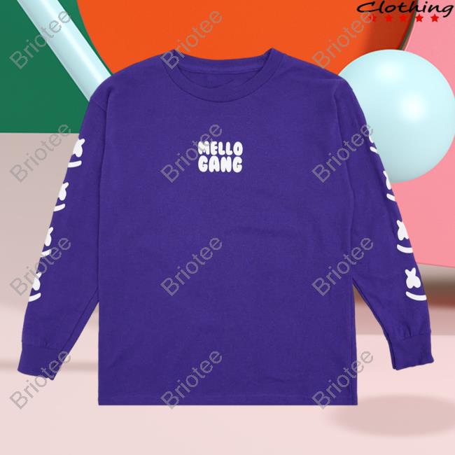 Official Marshmello Music Clothing Store Shop Mellogang Faces L/S Sweaters Purple Marshmellomusic Merch