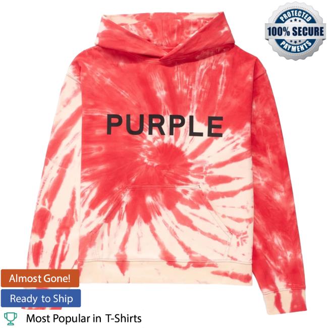 Official Metro Fusion Purple Brand Wordmark Tie Dye Hoody Red Metrofusion