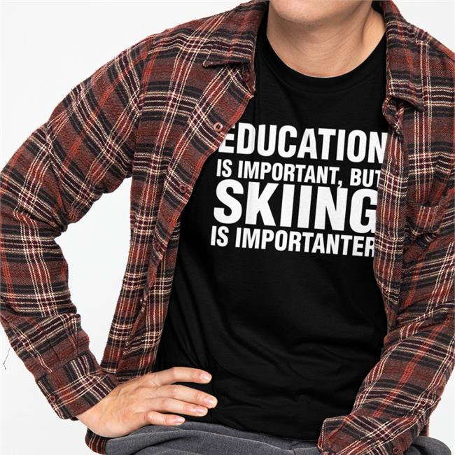 Florian Ederer Education Is Important But Skiing Is Importanter Hooded Sweatshirt