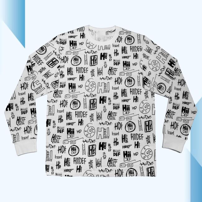 Official White Multi Logo Print Long Sleeve Top Shirt