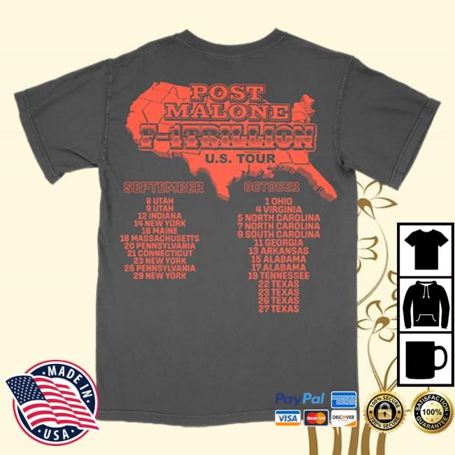 Post Malone Merch Store Shop Post Malone F-1 Trillion Outlaw Tour Shirt