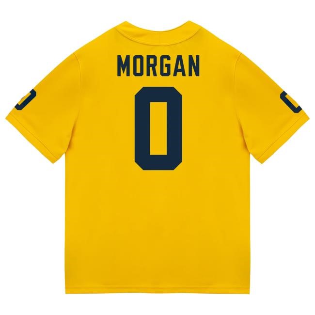 The M Den Michigan Wolverines #0 Semaj Morgan Student Athlete Maize Football Jersey Tee