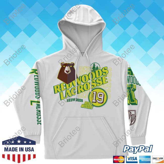 Official Premier Lacrosse League Shop Redwoods All Over Print Pullover Hoodie
