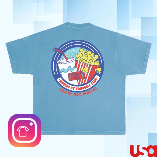 Official Super Yaki Shop Super Yaki Movies By Yourself Club Heavyweight Shirt Pebble Blue