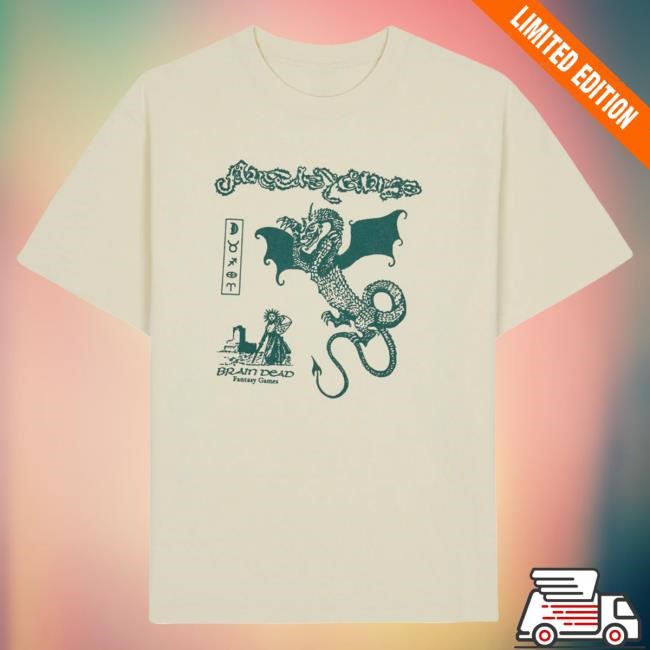 Official Brain Dead Merch Store We Are Brain Dead Fantasy Games Wyrm T Shirt - Natural