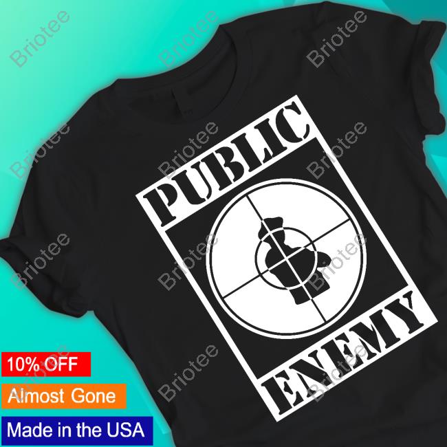 Public Enemy Merch Public Enemy Sniper Logo Classic Black Hoodie