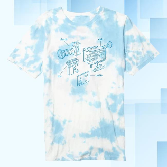 Official The Merch Collective Death Cab For Cutie Store Super 8 Cloud Tie Dye Tee Shirt DeathCabforCutie Tie-Dye