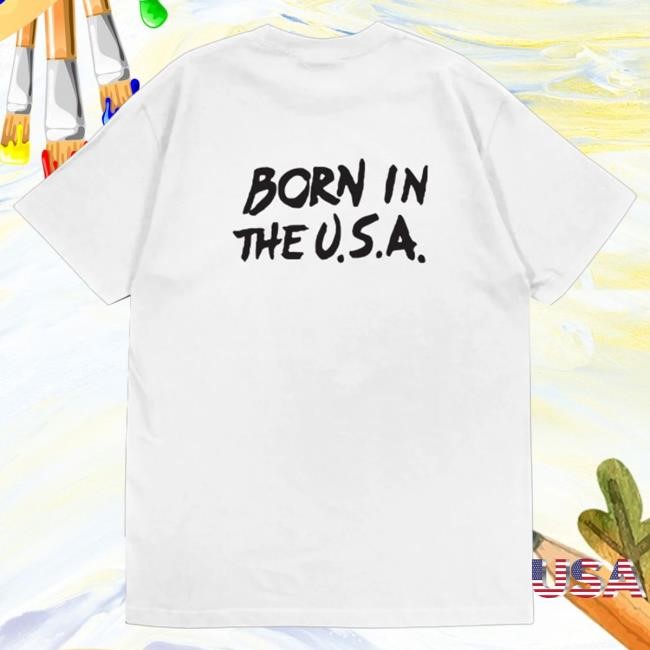 Official Bruce Springsteen Merch Store Retro Born In The U.S.A. Photo Hot Shirt Springsteen