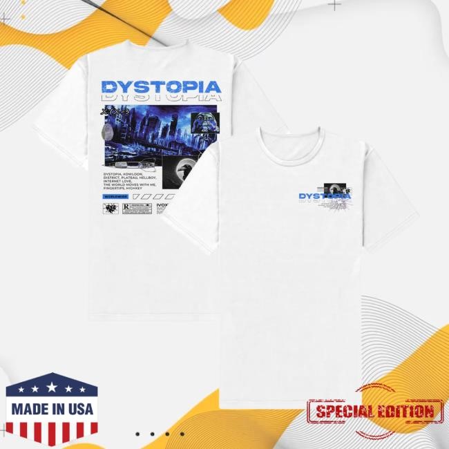 Dystopia White Short Sleeve Shirt IVOXYGEN Merch Store