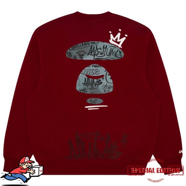 Bape Moonface Logo Print Crewneck