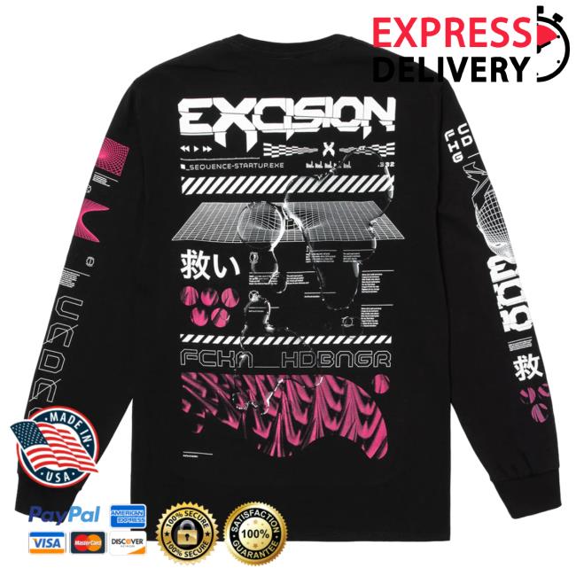 Official Excision Merch Headbanger Long Sleeve Tee Black