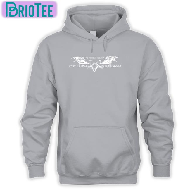 Live By The Sword Die By The Sword Shirt Black Pentagram Wings My Chemical Romance Merch Live By The Sword Die By The Sword Shirt