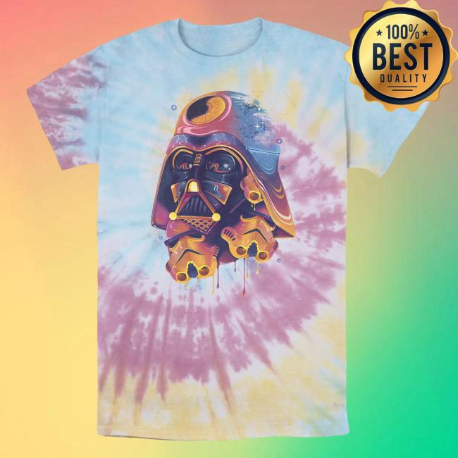 Official Kohls Apparel Clothing Store Shop Merch Licensed Character Star Wars Colorful Melted Vader Collage Wash Tie Dye Shirt