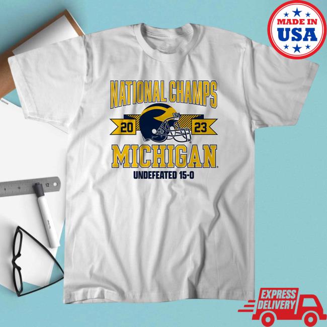 Official Michigan Football: National Champions Arched Helmet Shirts