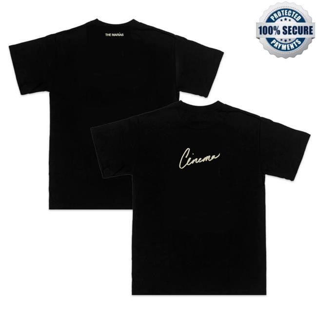 Official The Marias Merch The Marias Cinema Script Embroidered Tees The Marias Apparel