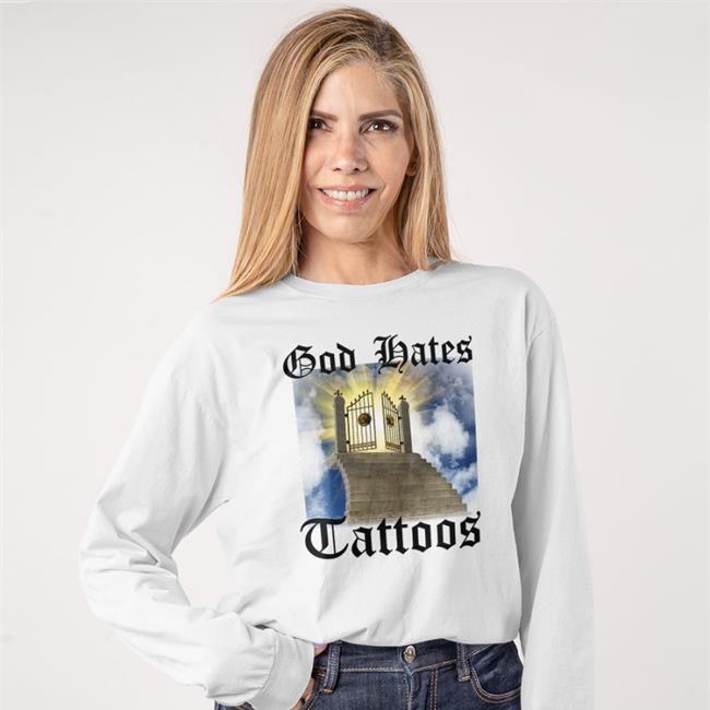 God Hates Tattoos T Shirt White Trashcanpaul
