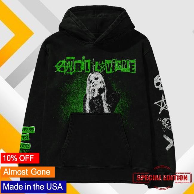 Official Avril Lavigne Merch Store Avril Lavigne Tour 2025 Black Attractive Hoodie
