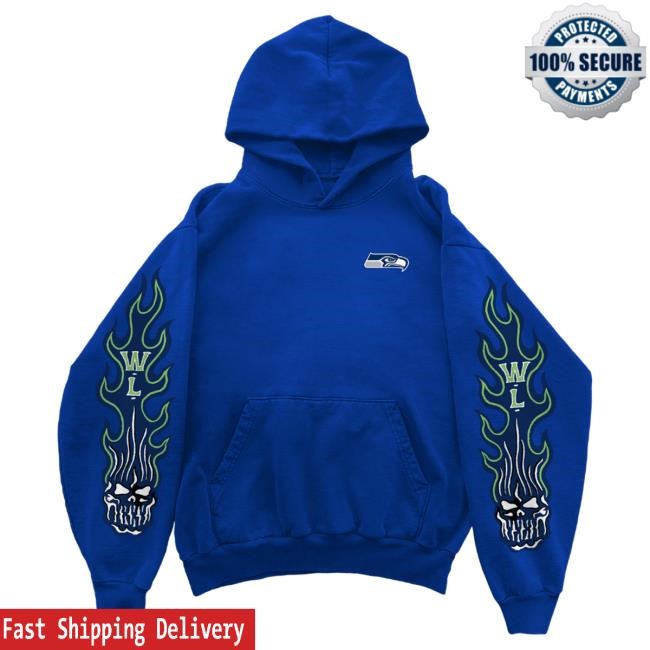 Heavyweight NFL FootBall NLF Seahawks Soar Hoodie Blue Warren Lotas