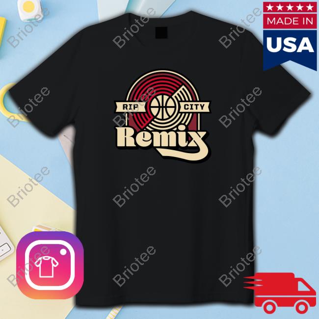 Official Men's Rip City Remix Fanatics Branded Black Primary Logo Shirt