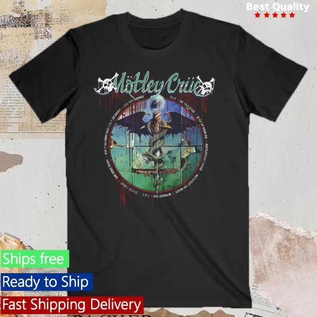 Official Motley Crue Merch Store Mötley Crüe Dr. Feelgood Special 35th Anniversary Edition Caduceus New Shirt