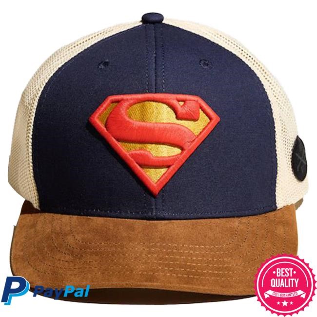 Official Heroes And Villains DC Comics Superman S-Shield Logo Canvas Trucker Cap