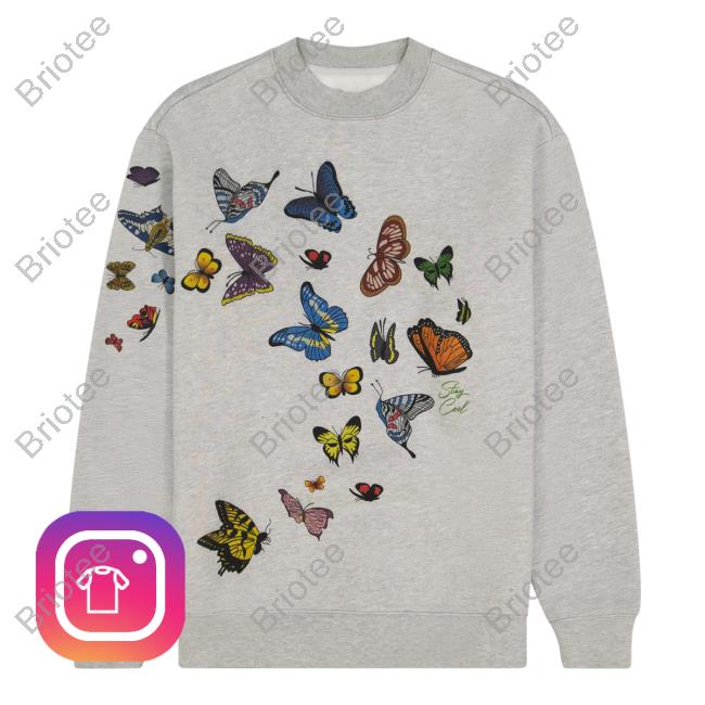 Official Stay Cool Clothing Store Staycool Butterfly Pullover Sweatshirt Heather Grey StaycoolNyc
