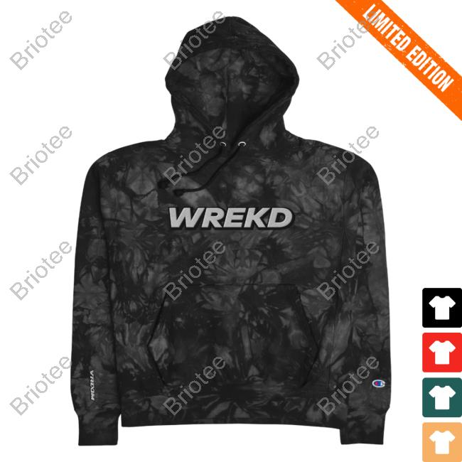 Official Wrekd X Vroom Unisex Champion Tie-Dye Hoody Black
