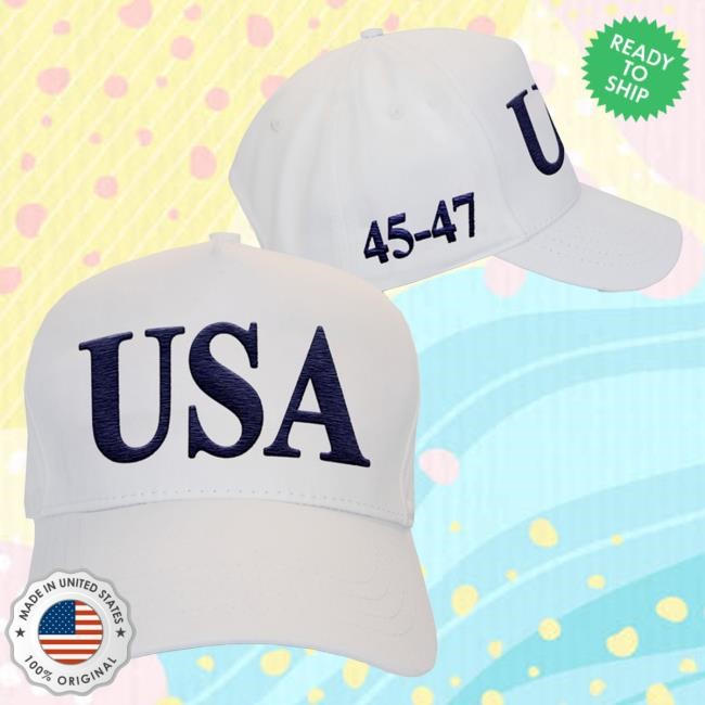 Classic USA 45-47 White Hat Donald Trump Cap Design