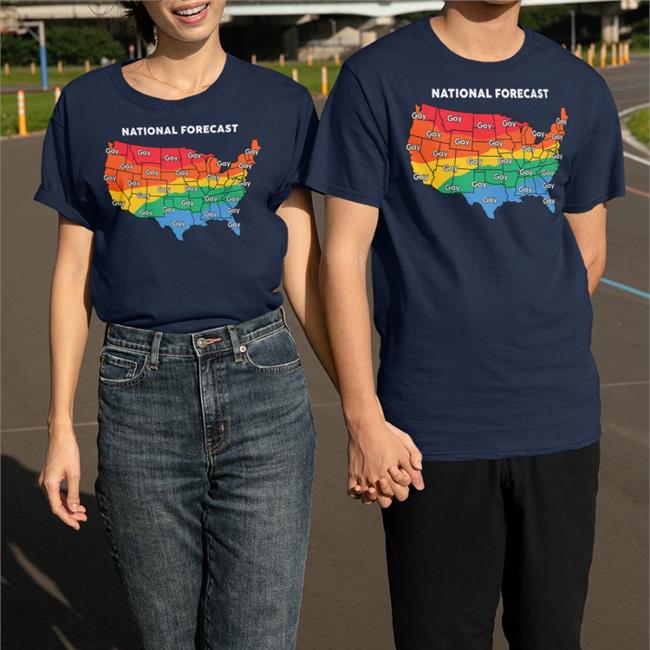 Newbury Comics Merch Gay Weather Nationnal Forecast Pride LGBTQ Crewneck Sweatshirt NurseBrianRN