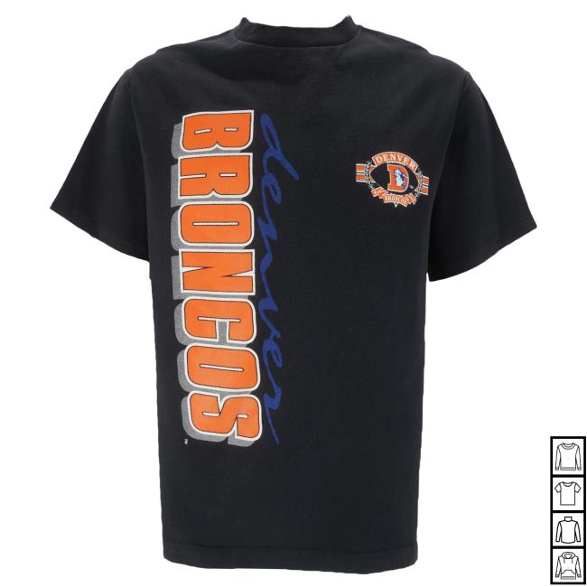 Official Vintage Club Clothing (Trench) - Denver Broncos Single Stitch Shirt 1990S Large