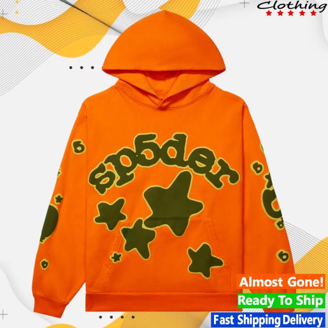 Official Sp5der Clothing Apparel Sp5der Orange Beluga Crewneck Sp5der Merch Store Shop