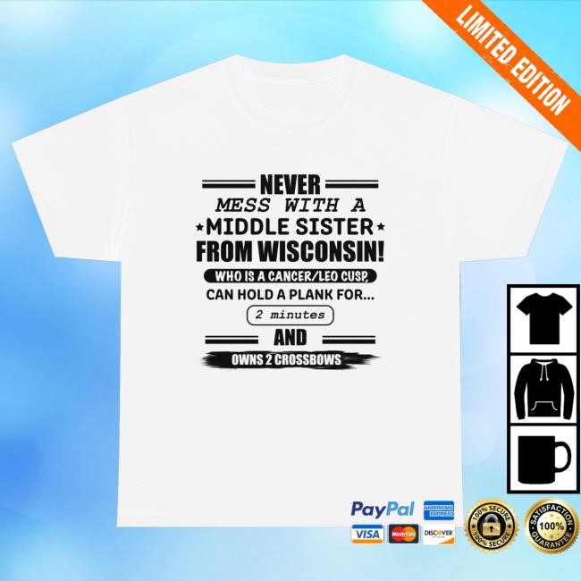 Game Day Crowd Graphic Middle Sister From Wisconsin T-Shirt Dropout TV