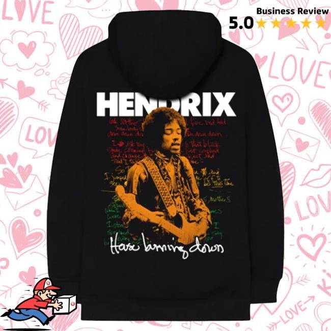 Jimi Hendrix House Burning Down Black Hoodie