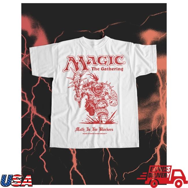 Official Wizard Of Barge Math Is For Blockers T Shirt - Magic the Gathering Collection Wizardofbarge