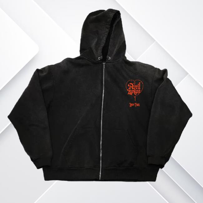 Avril Lavigne Merch Avril Lavigne Love Sux Black Hoodie