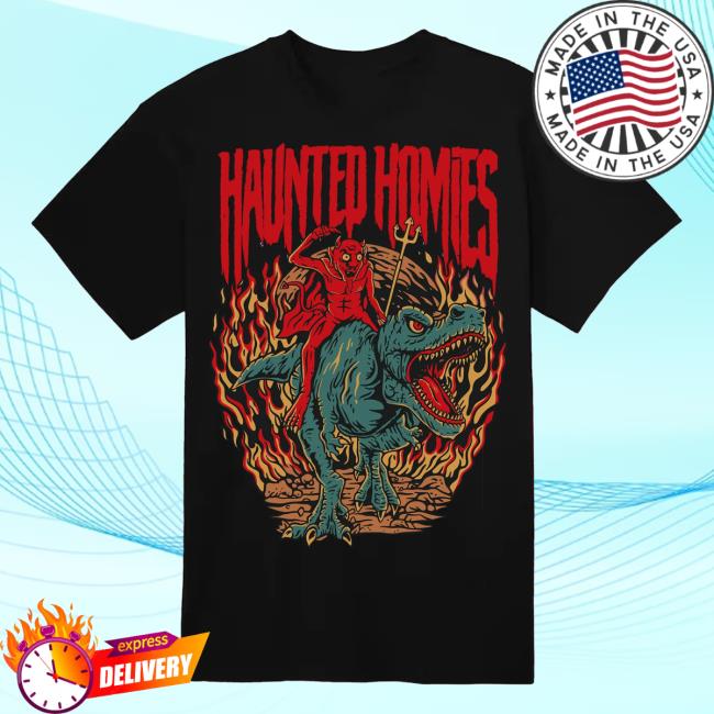 Official Overnight Merch Send It Society Devil Made Me Do It Dinosaur Warren Museum Live-Stream Haunted Homies Shirt Senditsociety