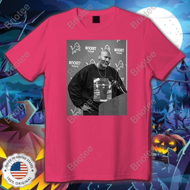 Brad Holmes Wearing A Dan Campbell Crewneck Shirt