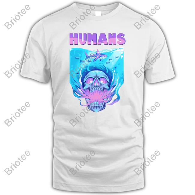 Official Humans Skull Shark Tee Shirt
