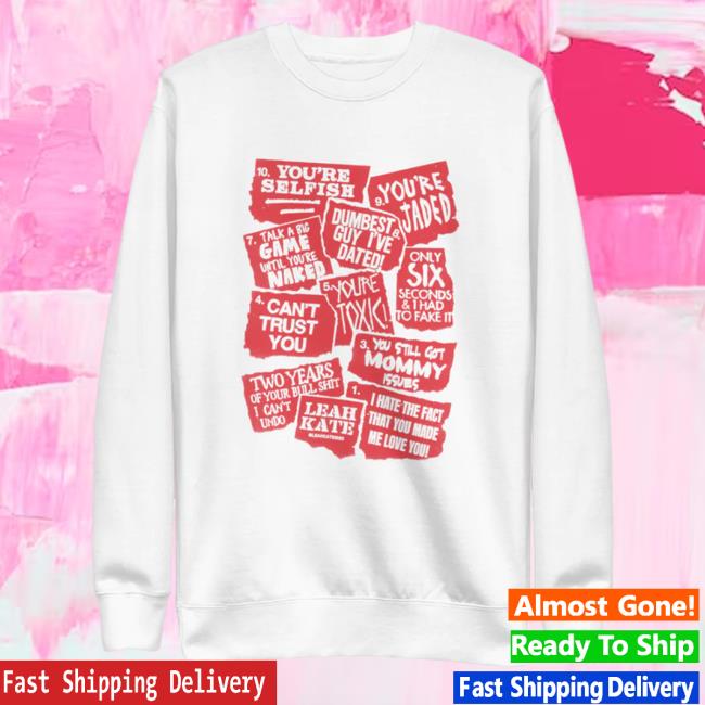 Official Leah Kate Merch Leah Kate 10 Things Sweatshirt Leahkatemusic